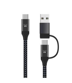 EWENT EW9918 Cable De Carga Usb-C A UsbA B 2 En 1