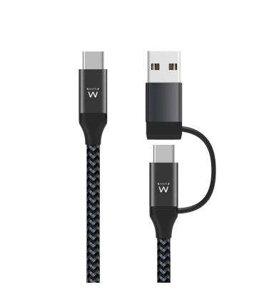 EWENT EW9918 Cable De Carga Usb-C A UsbA B 2 En 1