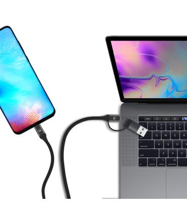 EWENT EW9918 Cable De Carga Usb-C A UsbA B 2 En 1