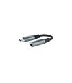 Nanocable Cable Adaptador Audio USB-C/M A Jack 3.5/H, 11 Cm, Negro/Gris