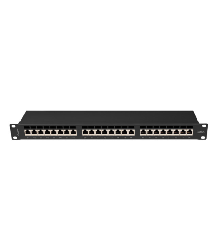 PATCH PANEL 24 PORT 1U 19\" CAT.6A FTP BLACK LANBERG