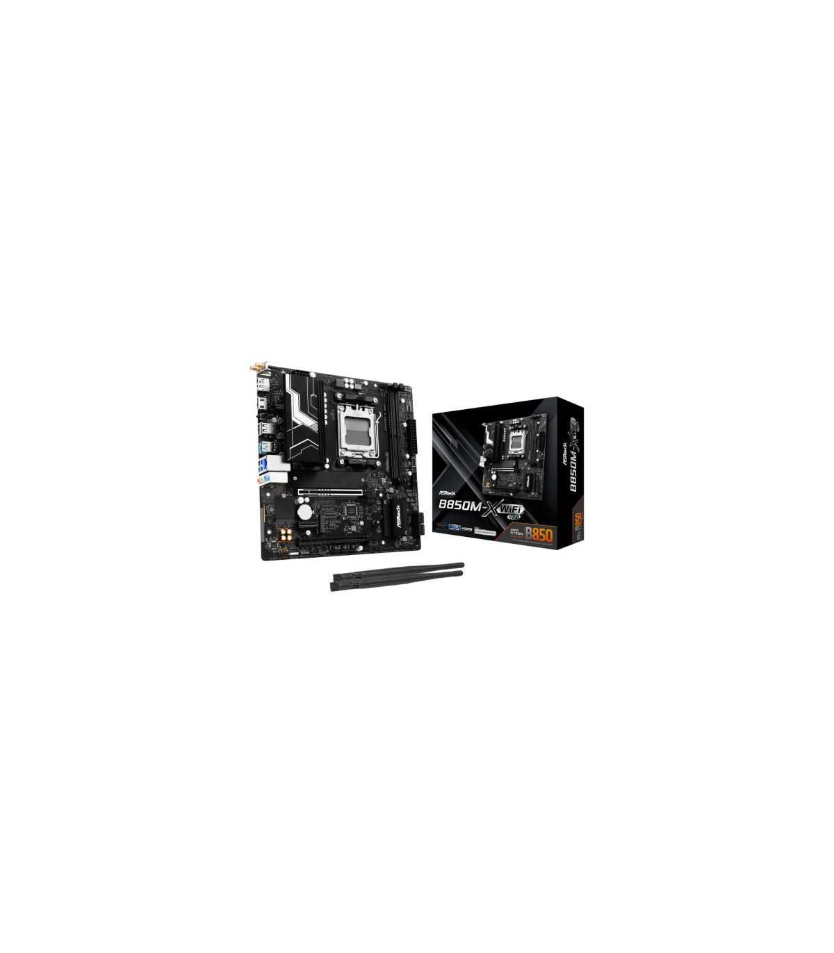 PLACA ASROCK B850M-X WIFI R2.0,AMD,AM5,B850,2DDR5,128GB,1HDMI+1DP,4SATA3,2.5GBLAN,WIFI6E+BT5.2,5USB3.2+2USB TYPE-C,MATX