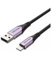 Cable USB 2.0 Lightning Vention LABVF/ USB Macho - Lightning Macho/ Hasta 12W/ 480Mbps/ 1m/ Morado