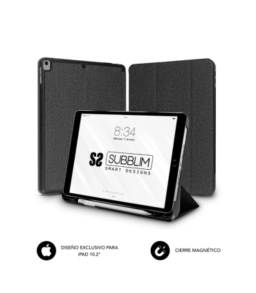 FUNDA TABLET SUBBLIM SHOCK CASE IPAD 10,2\" 9/8/7 GEN BLACK
