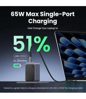 CARGADOR UGREEN NEXODE S TRIPLE 65W USB-A + USB-C