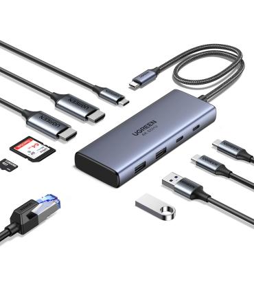 HUB UGREEN 7EN1 USB-C A 2XHDMI 2XUSB-A 2XUSB-C PD