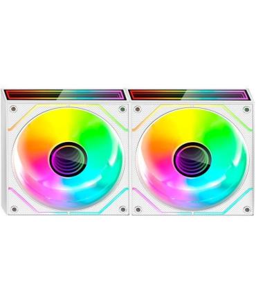Pack 2 Ventiladores Mars Gaming MF-3DPROX2R/ 12cm/ ARGB/ Blancos