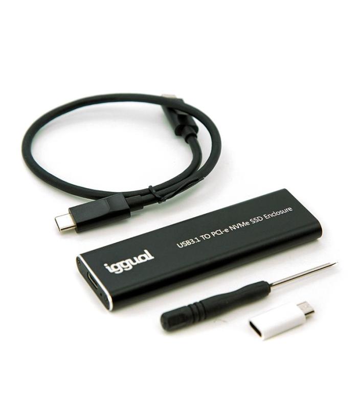 Iggual Caja Externa USB-C 3.1 SSD M.2 NVMe Y SATA