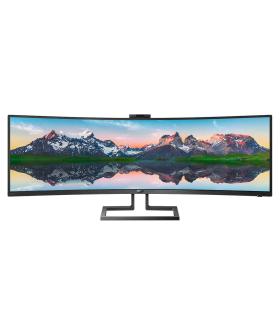 Monitor Profesional Ultrapanormico Curvo Philips 499P9H 48.8'  Dual QHD  Webcam  Multimedia  Regulable En Altura  Negro