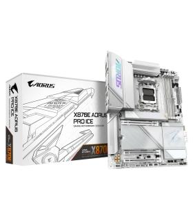 GIGABYTE Placa Base X870E AORUS PRO ICE - Compatible Con CPUs AMD Ryzen 9000, VRM Digital De 16+2+2 Fases, Hasta 8000MHz DDR5 (O