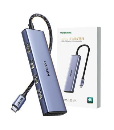 HUB UGREEN 6EN1 USB-C A HDMI + 3XUSB-A + SD TF