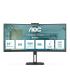 Monitor Profesional Curvo Ultrapanormico AOC CU34V5CW BK 34'  UWQHD  Webcam  Multimedia  Regulable En Altura  Negro