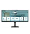 Monitor Profesional Curvo Ultrapanormico AOC CU34V5CW/BK 34'/ UWQHD/ Webcam/ Multimedia/ Regulable En Altura/ Negro