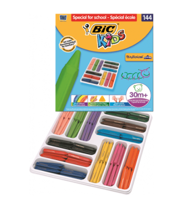 ESTUCHE 144 CERAS DE COLOR CON 12 COLORES DIFERENTES BIC 8878332