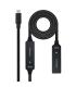Cable Alargador USB Tipo-C 3.2 Con Amplificador Nanocable 10.01.1312  USB Tipo-C Macho - USB Tipo-C Hembra  10m  Negro
