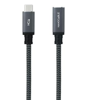 Cable Alargador USB Tipo-C 3.2 Nanocable 10.01.4500-COMB  USB Tipo-C Macho - USB Tipo-C Hembra  50cm  Negro