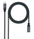 Cable Alargador USB Tipo-C 3.2 Nanocable 10.01.4501-COMB  USB Tipo-C Macho - USB Tipo-C Hembra  1m  Negro