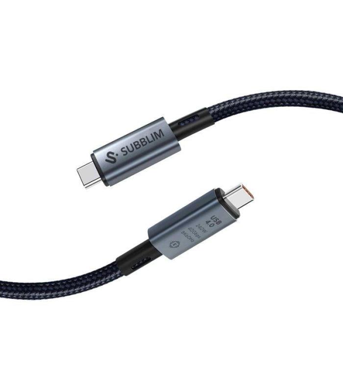 Cable USB 4.0 Tipo-C Subblim Cable High/ USB Tipo-C Macho - USB Tipo-C Macho/ Hasta 240W/ 1.5m/ Negro