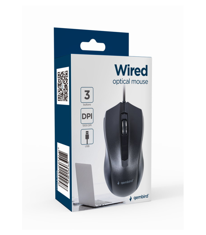 RATON OPTICO  GEMBIRD USB 1000 DPI NEGRO 3 BOTONES