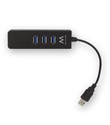 Ewent EW1140 base para portátil y replicador de puertos USB 3.2 Gen 1 (3.1 Gen 1) Type-A Negro