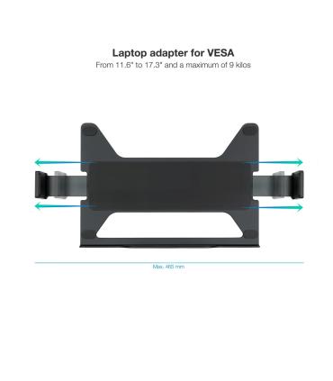TooQ TQLH1117-B soporte para ordenador portátil Soporte articulado con bandeja para ordenador portátil Negro 43,9 cm (17.3")