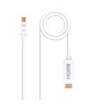 Nanocable Cable conversor Mini DP a HDMI, Mini DP/M - HDMI/M, Blanco, 2.0 M