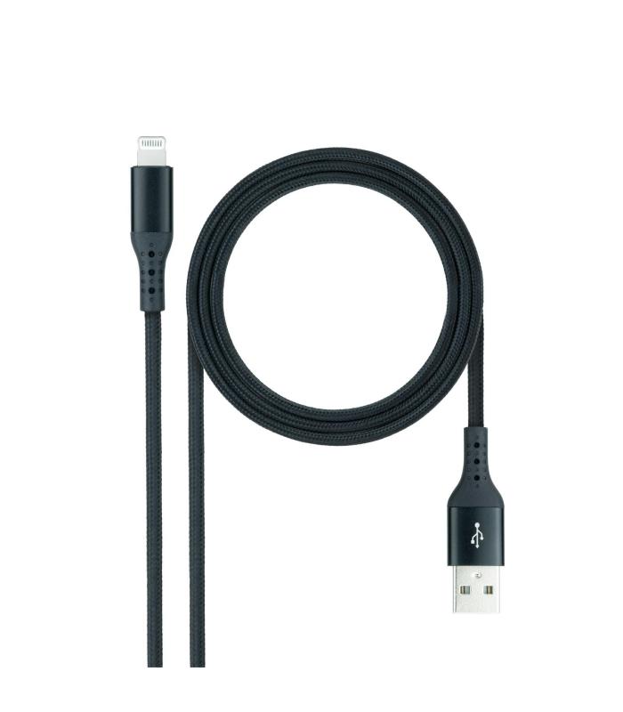 Nanocable Cable Lightning a USB 2.0, Lightning M -USB A M, Negro, 1 m