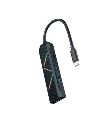 Nanocable 10.16.0401 base para portátil y replicador de puertos Alámbrico USB 3.2 Gen 1 (3.1 Gen 1) Type-C Negro