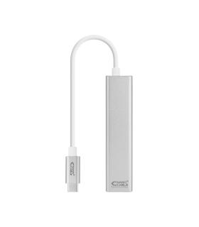 Nanocable Conversor USB-C a Ethernet Gigabit + 3xUSB 3.0, Plata, 15 cm