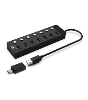 Ewent EW1147 hub de interfaz USB 3.2 Gen 1 (3.1 Gen 1) Type-A 5000 Mbit s Negro