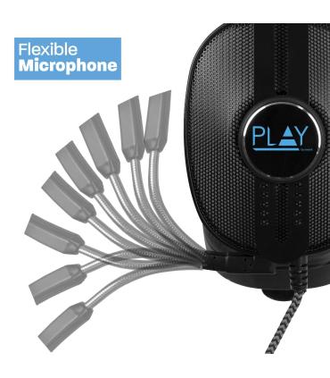 Ewent Play PL3321 Auriculares Alámbrico Diadema Juego Negro