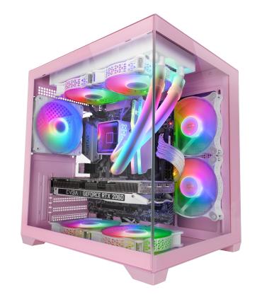 Caja Gaming Minitorre Mars Gaming MC-VIEW2  Rosa