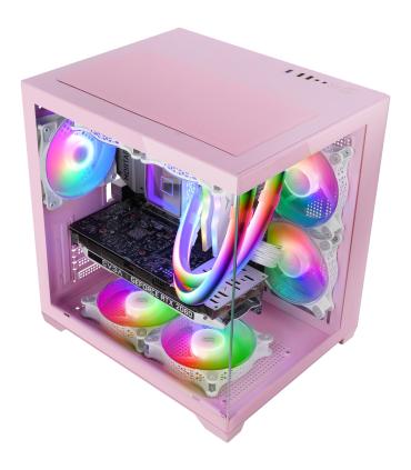 Caja Gaming Minitorre Mars Gaming MC-VIEW2  Rosa