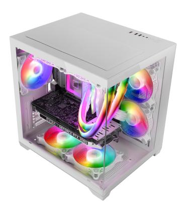 Caja Gaming Minitorre Mars Gaming MC-VIEW2  Blanca