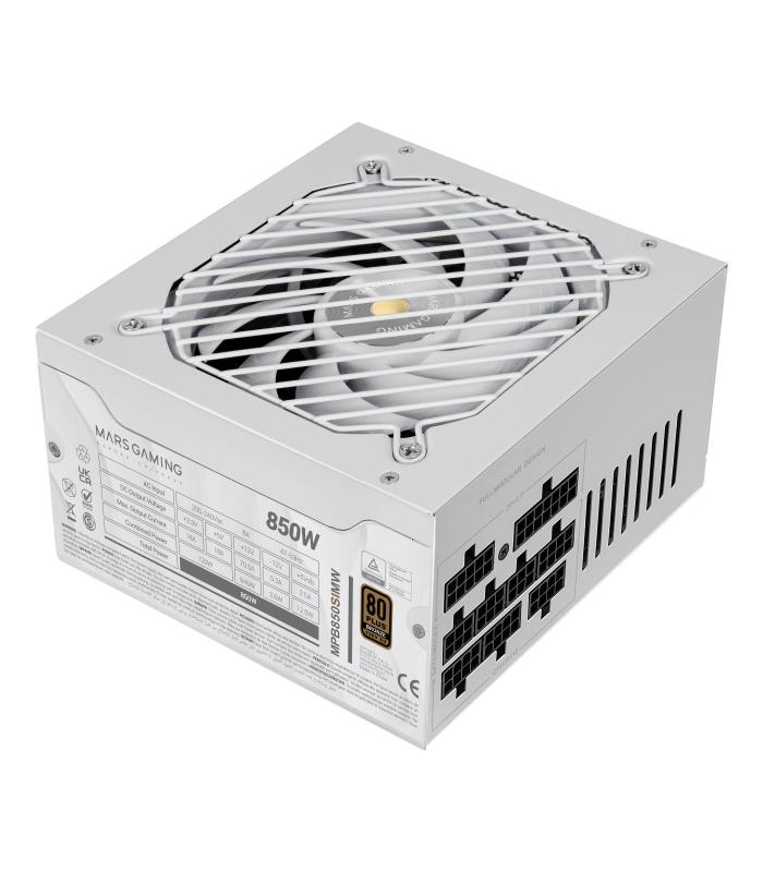 Fuente De Alimentacin Mars Gaming MPB850SIM  850W  Ventilador 14cm  80 Plus Bronze  Blanca