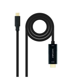 Cable Conversor Nanocable 10.15.5135  USB Tipo-C Macho - HDMI Macho  5m  Negro