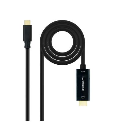 Cable Conversor Nanocable 10.15.5135  USB Tipo-C Macho - HDMI Macho  5m  Negro