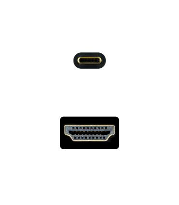Cable Conversor Nanocable 10.15.5135  USB Tipo-C Macho - HDMI Macho  5m  Negro