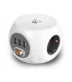 Ewent EW3939 REGLETA CUBO 3 TOMAS/3 USB BLANCO