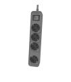 Regleta Con Interruptor Philips CHP2144G/62/ 4 Tomas De Corriente/ Cable 1.5m/ Gris