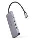 Hub USB Tipo-C Nanocable 10.16.4505  4xUSB Tipo-C  1xUSB Tipo-C DP  Gris