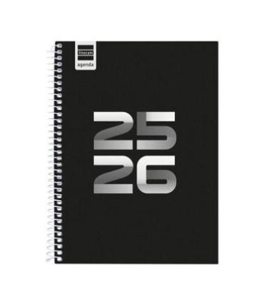 AGENDA ESCOLAR 2025-2026 COOL 4 155X212 SEMANA VISTA HORIZONTAL NEGRO+ FINOCAM 645040326