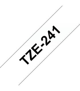 CINTA LAMINADA. TEXTO NEGRO SOBRE FONDO BLANCO18MM X 8M TZ-E241