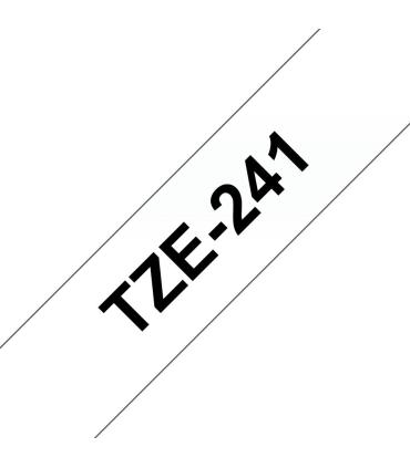 CINTA LAMINADA. TEXTO NEGRO SOBRE FONDO BLANCO18MM X 8M TZ-E241