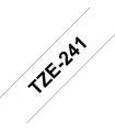 CINTA LAMINADA. TEXTO NEGRO SOBRE FONDO BLANCO18MM X 8M TZ-E241