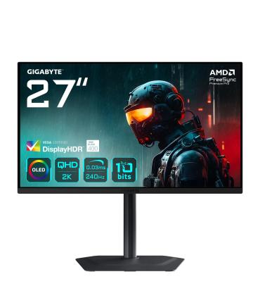 GIGABYTE MO27Q2 27" Monitor Gaming OLED QHD - 2560 X 1440, 240Hz, 0.03ms, 250 Cd m, Display HDR True Black 400, HDMI 2.1, Displ