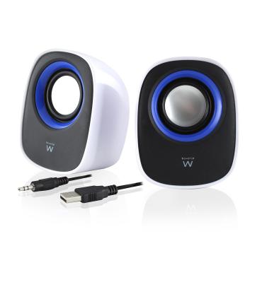 ALTAVOCES EWENT 2.0 5 W RMS CONTROL DE VOLUMEN USB BLANCO NEGRO