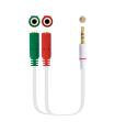 Cable Estreo Nanocable 10.24.1201/ Jack 3.5 Macho - 2x Jack 3.5 Hembra/ 20cm/ Blanco