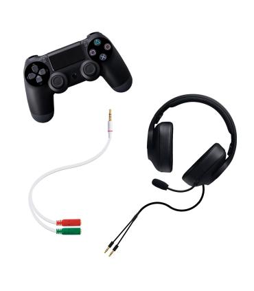 Cable Estreo Nanocable 10.24.1201  Jack 3.5 Macho - 2x Jack 3.5 Hembra  20cm  Blanco