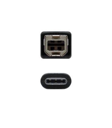 Nanocable - Cable USB 2.0 Impresora 3A USB-C M-B M 1M Negro